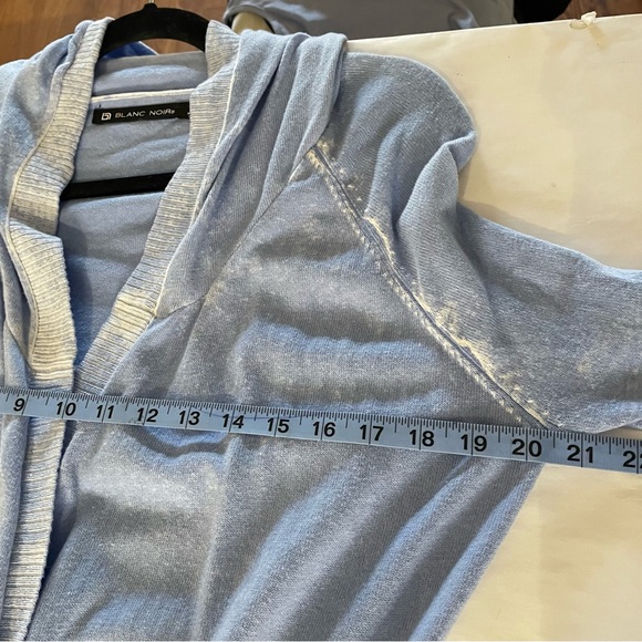 BLANC NOIR huntress cardigan in ballad blue M 100% cotton thumb holes - Picture 8 of 10
